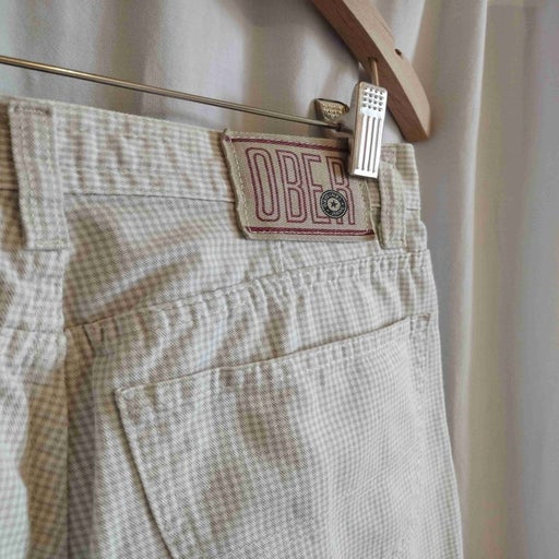 Beige gingham pants
