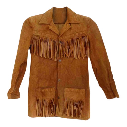 Veste en daim à franges