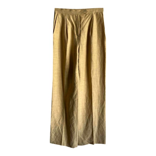Linen and silk flare pants