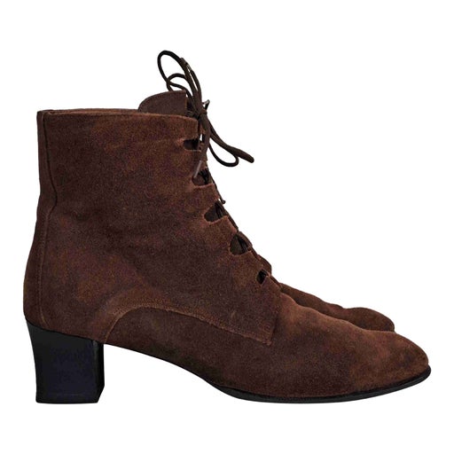 Bottines à lacet en daim