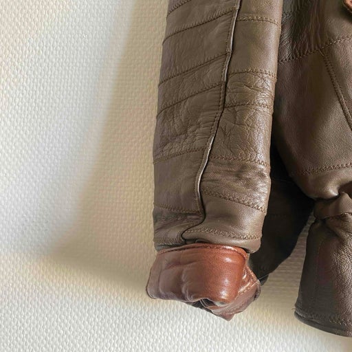 80s Short Leather Jacket, Gray
