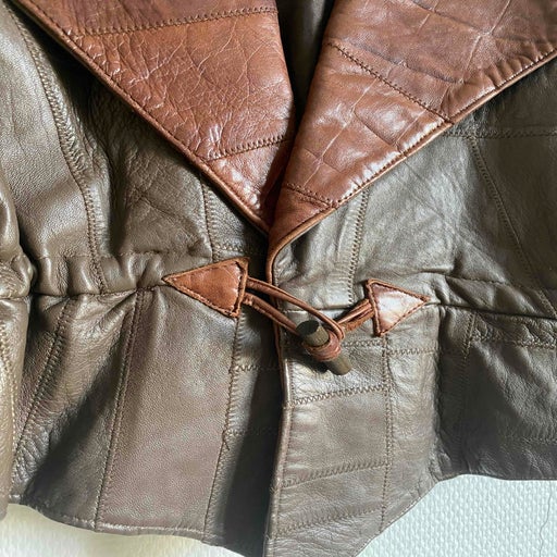 80s Short Leather Jacket, Gray
