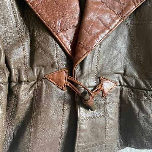 80s Short Leather Jacket, Gray