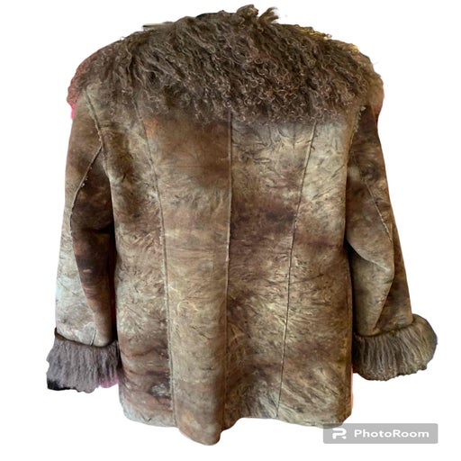 Leather and faux fur coat
