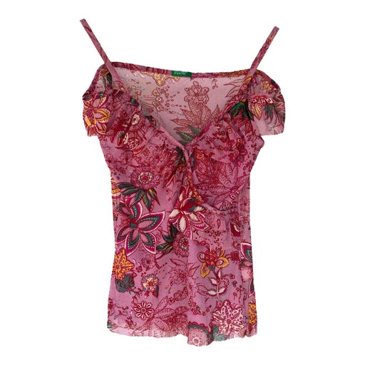 Floral mesh top