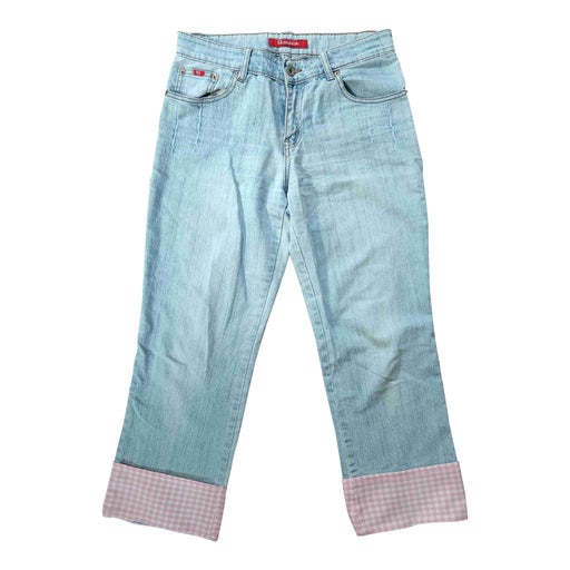 Gingham cropped pants