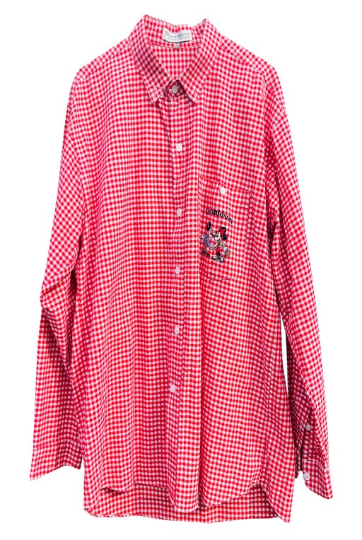 Embroidered gingham shirt