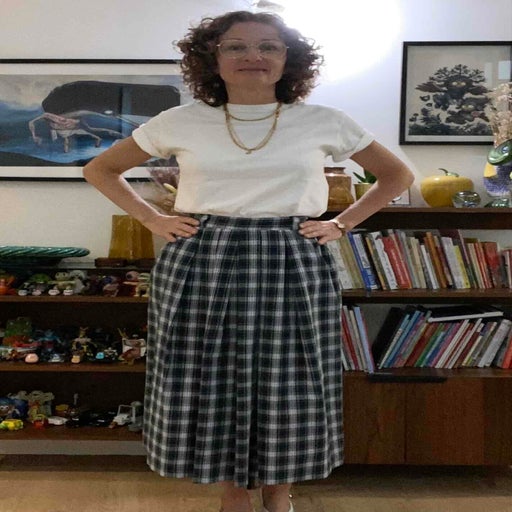 Tartan midi skirt