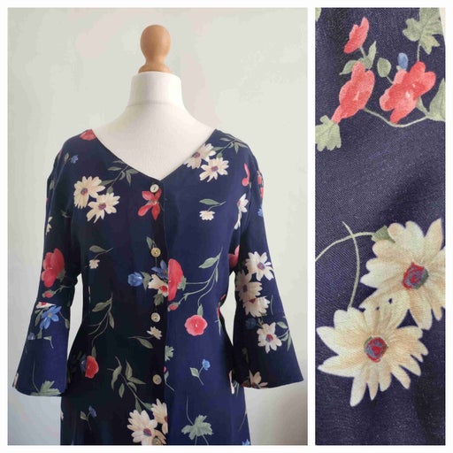 Buttoned floral dress