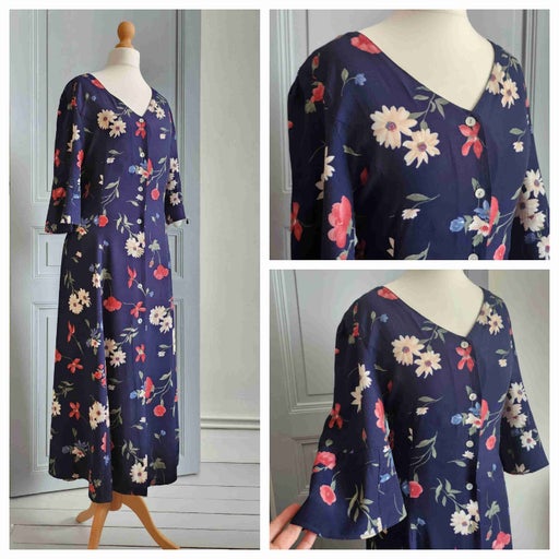 Buttoned floral dress