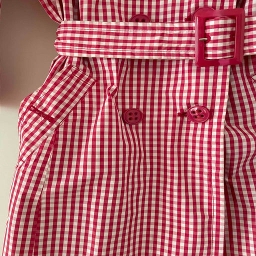 Gingham trench coat