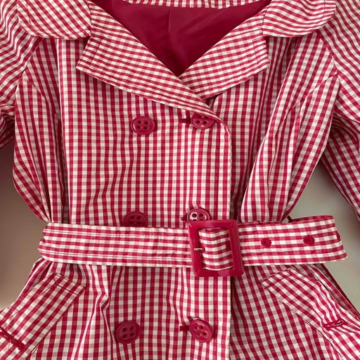 Gingham trench coat