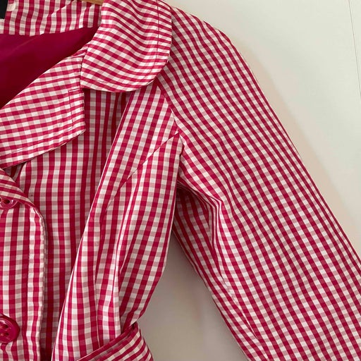 Gingham trench coat