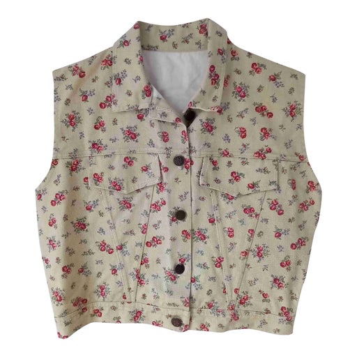 Veste sans manches à fleurs