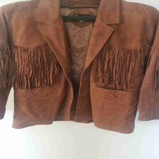 Fringed leather jacket