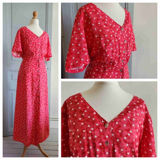 Robe longue à pois