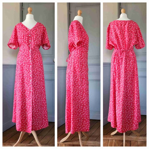 Robe longue à pois