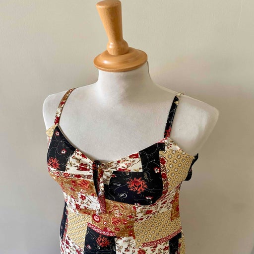 Patchwork slip dress