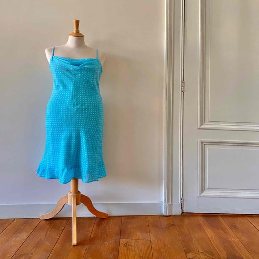 Polka dot slip dress