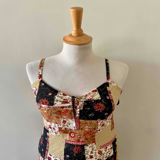 Patchwork slip dress