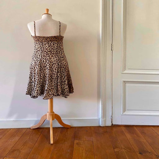 Leopard silk dress