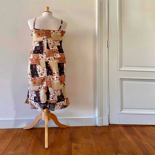 Patchwork slip dress