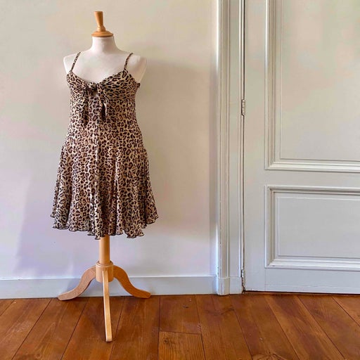 Leopard silk dress