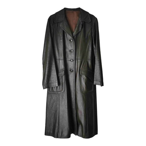 Leather trench coat