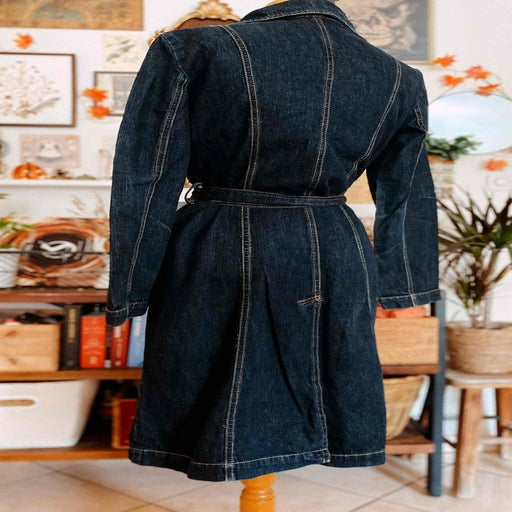 Denim trench coat