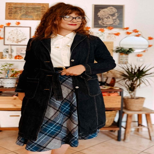 Denim trench coat
