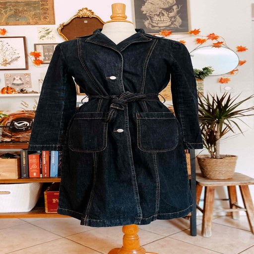 Denim trench coat