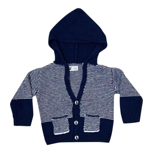 Wool hooded cardigan