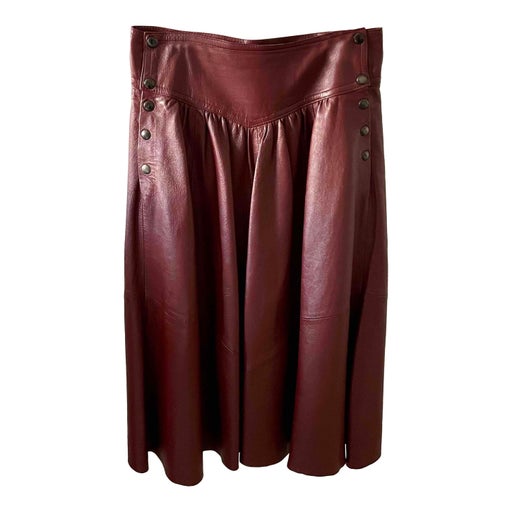 Jupe longue en cuir 