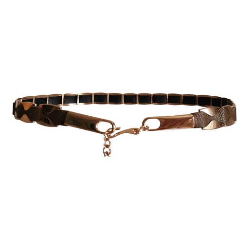 Leather and metal belt