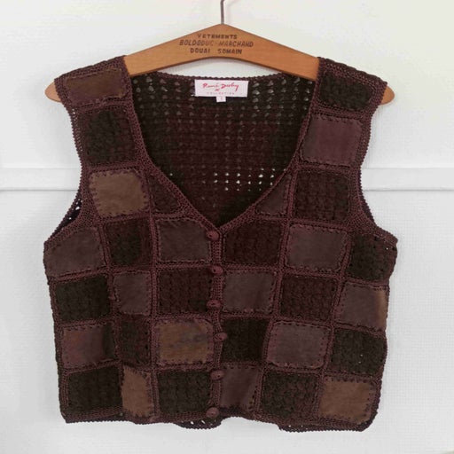 Patchwork leather vest