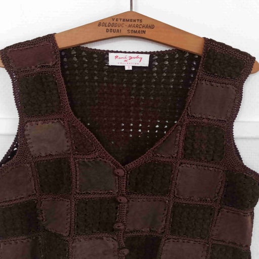 Patchwork leather vest