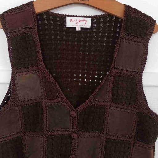 Patchwork leather vest