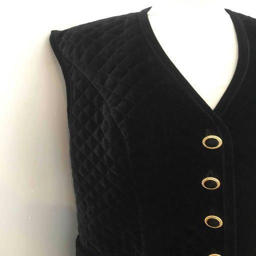 Quilted velvet vest