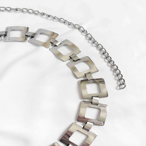 Silver metal chain belt