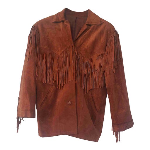 Veste en daim à franges