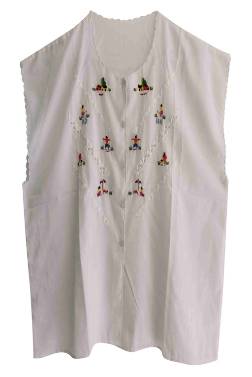 Embroidered cotton top
