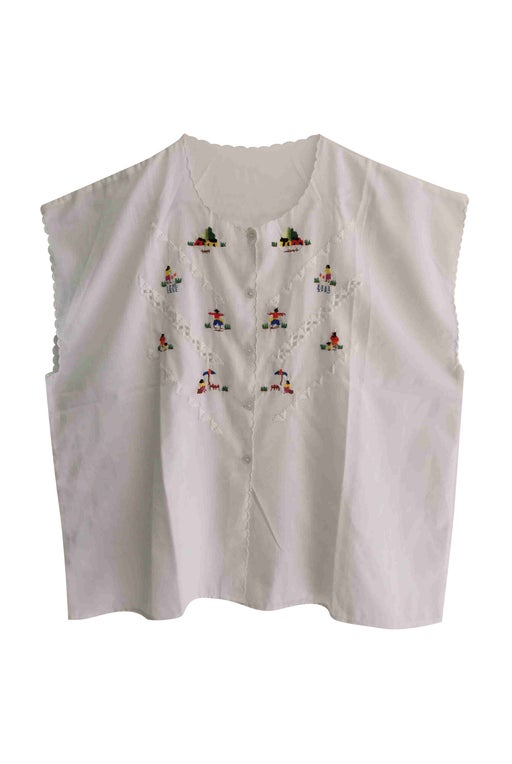 Embroidered cotton top