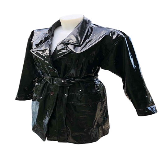 Vinyl trench coat