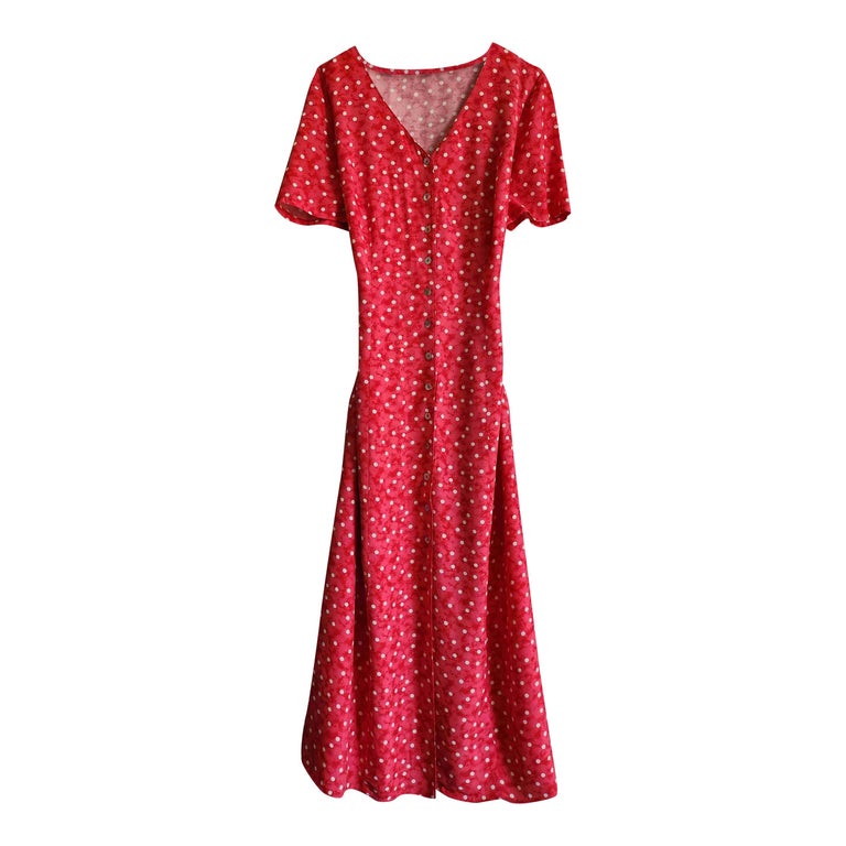 Robe longue à pois