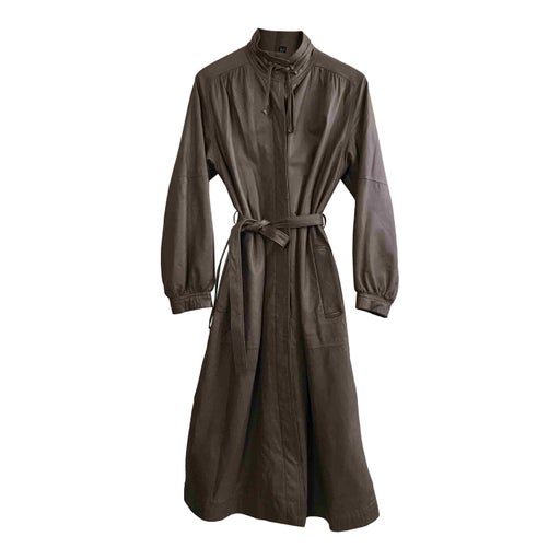 Leather trench coat