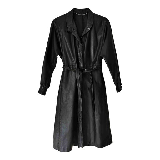 Leather trench coat