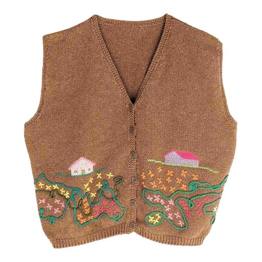 Gilet sans manches brodé
