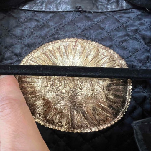 Leather and wool coat