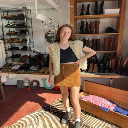 Suede skirt
