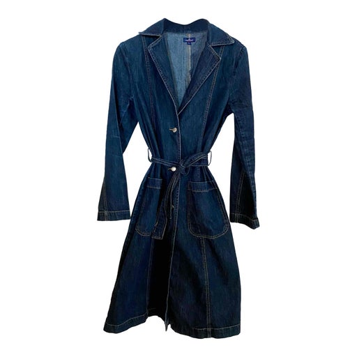 Denim trench coat
